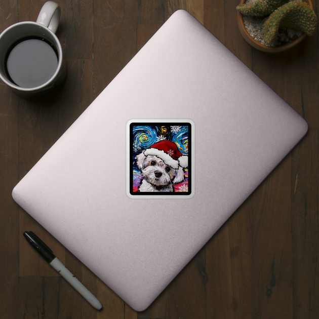 Maltipoo Santa by sagittariusgallery